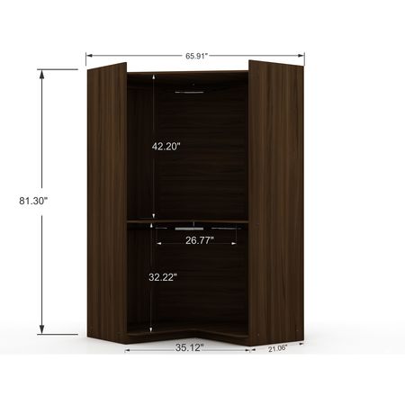 Manhattan Comfort Mulberry Open Corner Closet, Brown 108GMC5